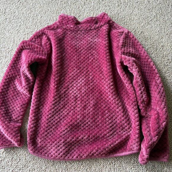 Juicy Couture Girls 1/4 Zip Fleece Pullover – Size 12 Dark Pink Cozy Sweatshirt - Picture 5 of 8